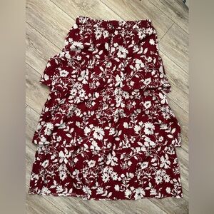 Outerknown Finley Maxi Skirt in Scarlet Bondi Large